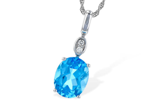 Oval Blue Topaz Pendant