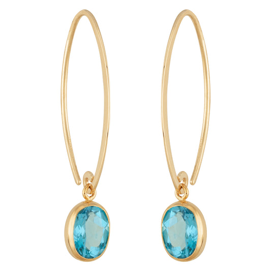Blue Topaz Simple Sweep Earrings