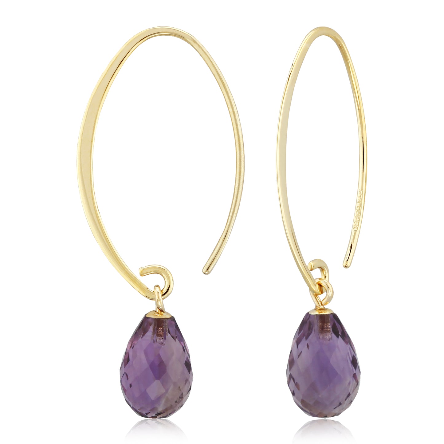 Amethyst Simple Sweep Earrings