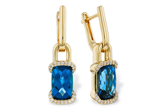 London Blue Topaz and Diamond Earrings