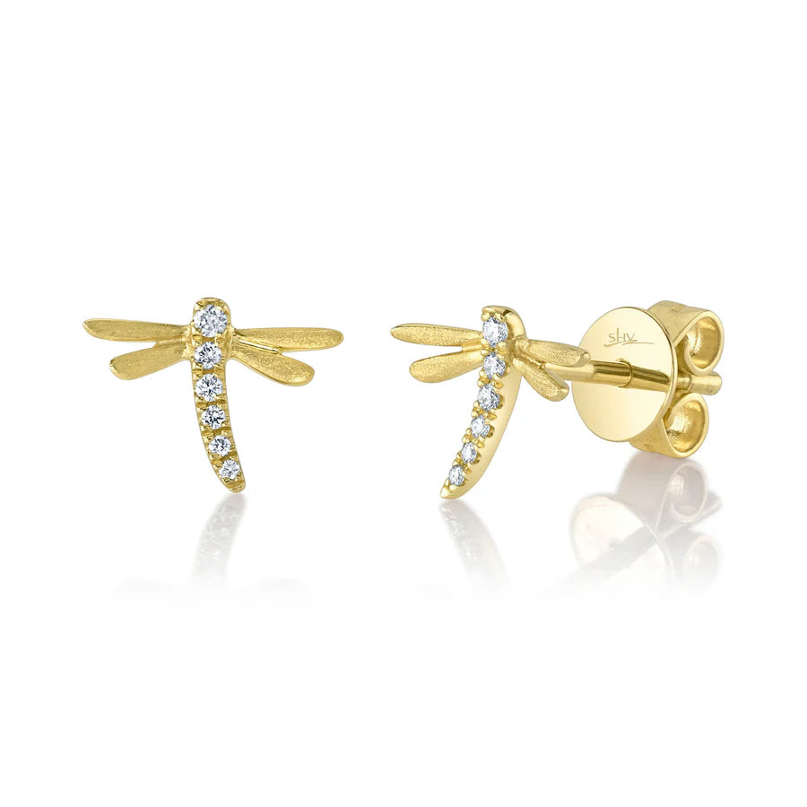 Diamond Dragonfly Earrings