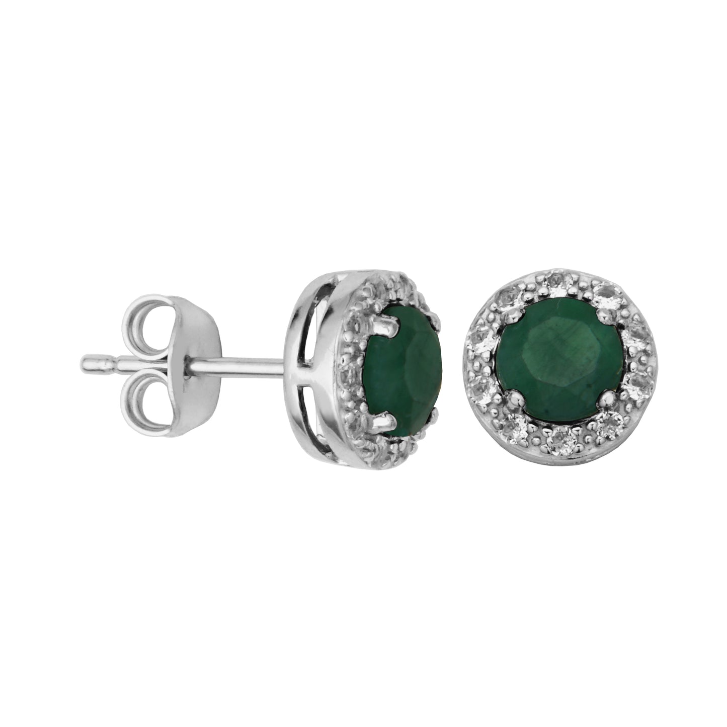 Birthstone Halo Stud Earrings