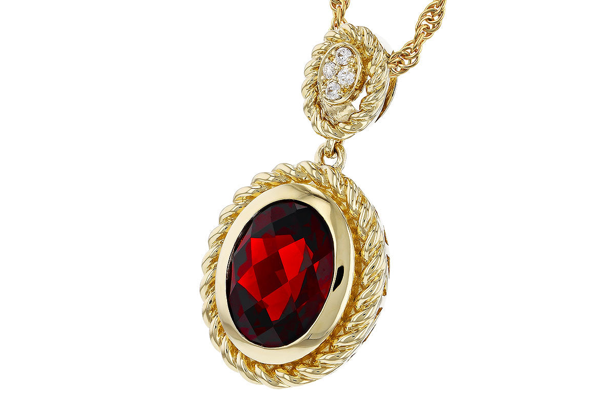 Antique-Style Garnet and Diamond Pendant