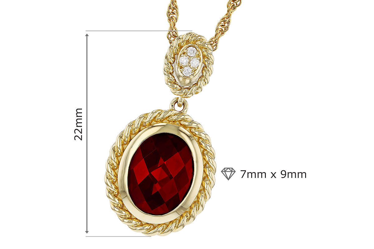 Antique-Style Garnet and Diamond Pendant