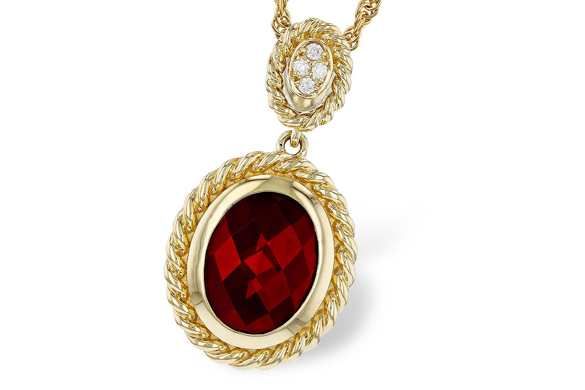 Antique-Style Garnet and Diamond Pendant