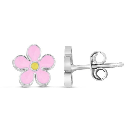 Pink and Yellow Flower Earrings