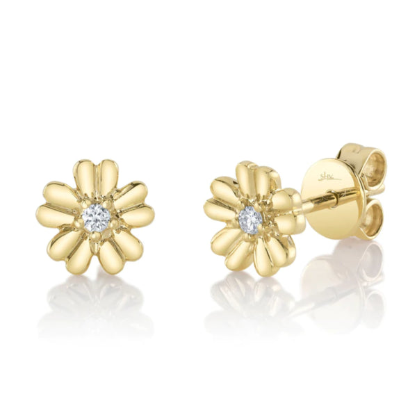 Diamond Flower Studs