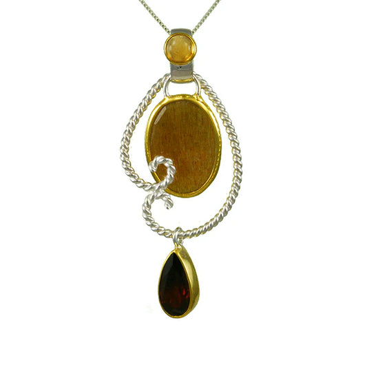 Garnet and Citrine Pendant