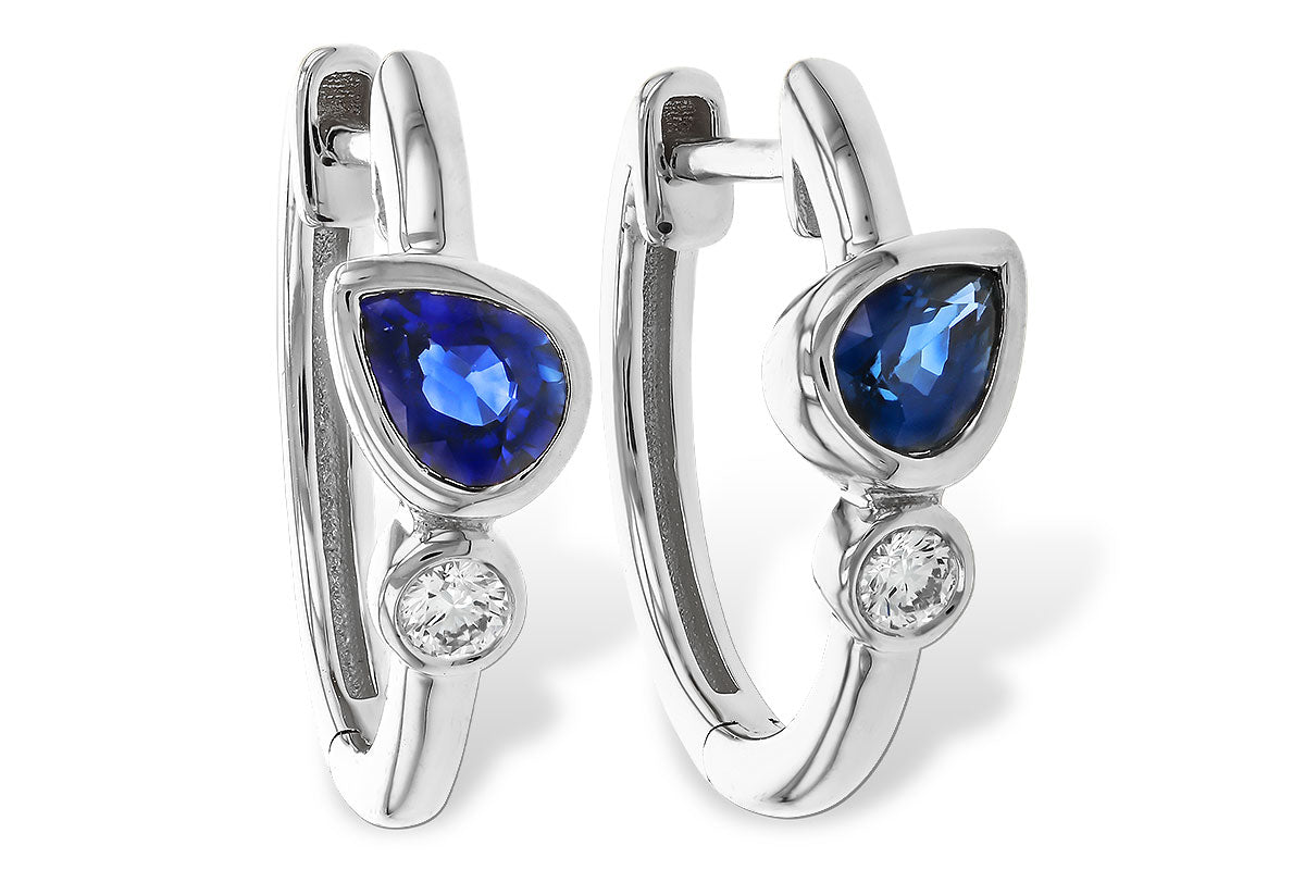 Sapphire and Diamond Teardrop Earrings
