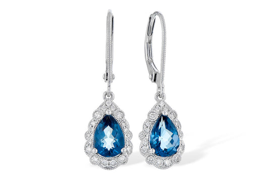 London Blue Topaz Dangle Earrings