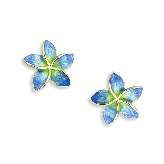 Blue Pimeria Post Earrings