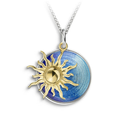 Blue Vermeil Sun Necklace
