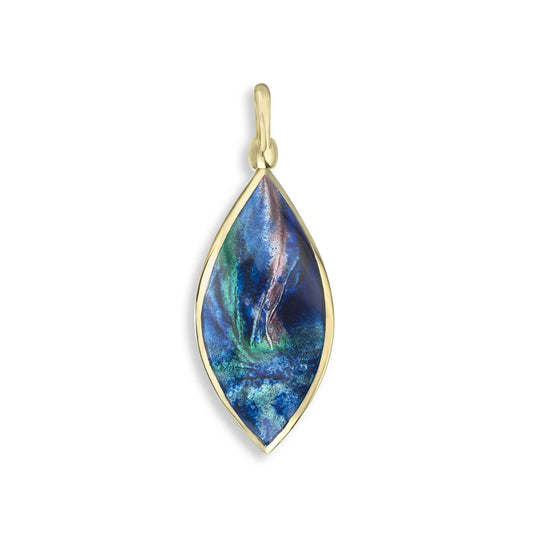 Multi Color Aurora Diamond Double Sided-Twist Necklace. 18K