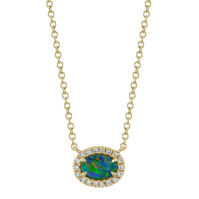 Diamond and Opal Necklace