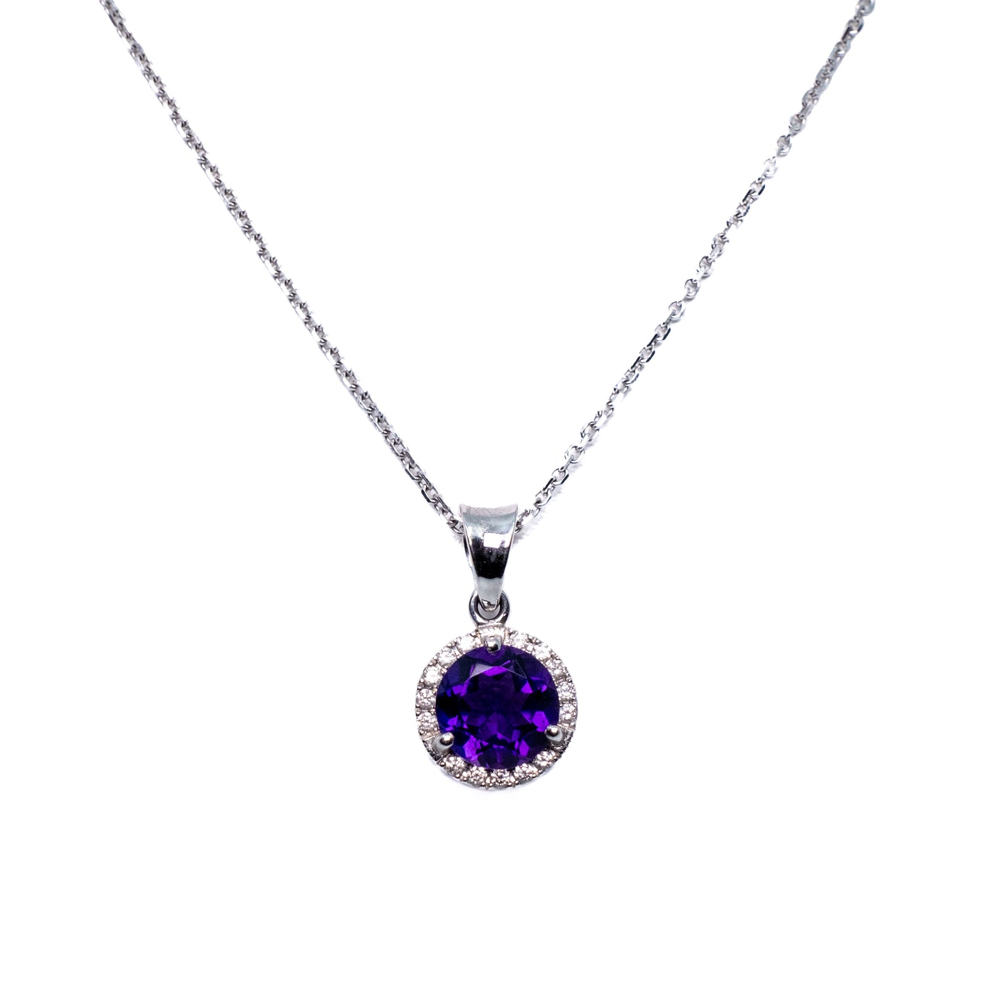 Amethyst & Diamond Halo Pendant Raffle – Support Pancreatic Cancer Research