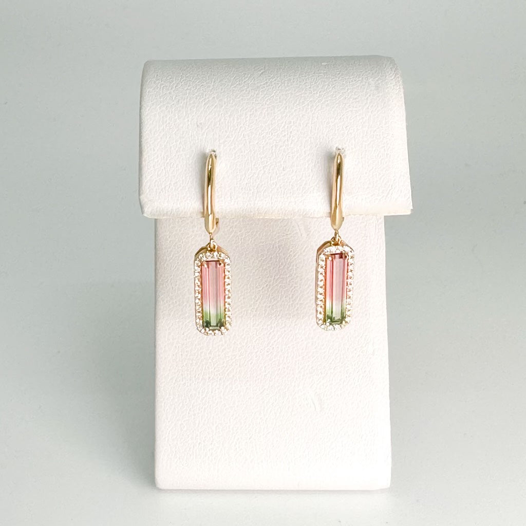 Bi-Color Tourmaline Drop Earrings