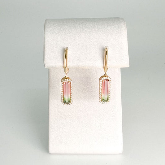 Bi-Color Tourmaline Drop Earrings