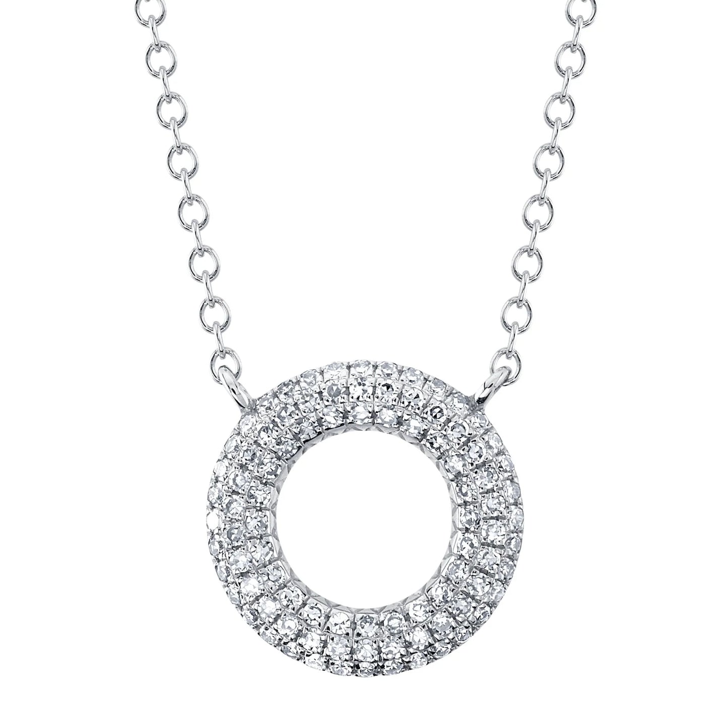 Diamond Pave Open Circle Necklace