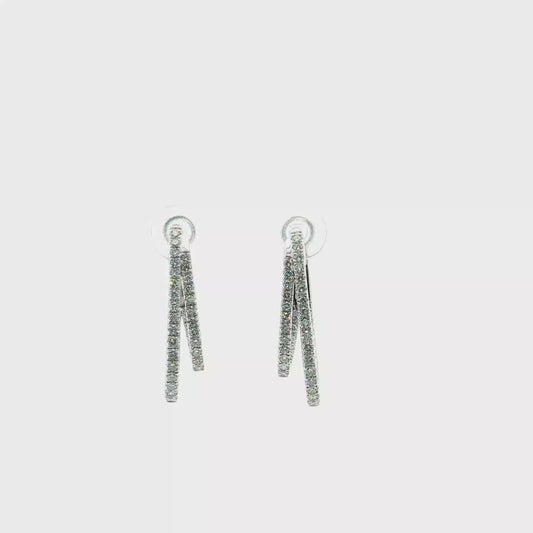Platinum Diamond Inside Out Double Hoops