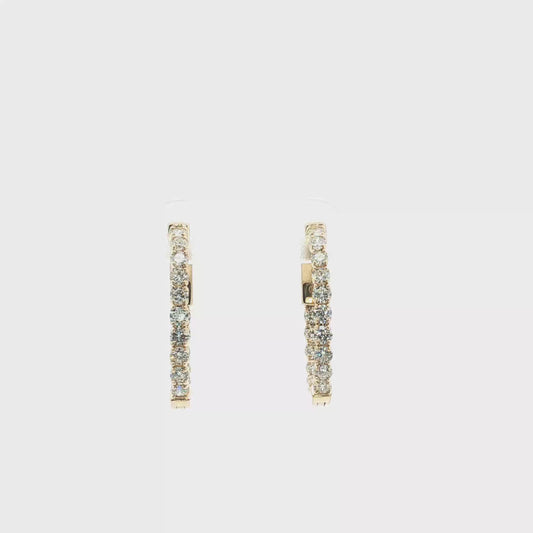 Classic Yellow Gold Inside Out Hoop Earrings