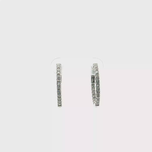Oval Inside Out Diamond Hoop Earrings