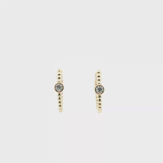 Bubble Diamond Bezel Hoop Earrings