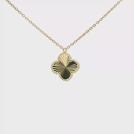 Yellow Gold Clover Necklace