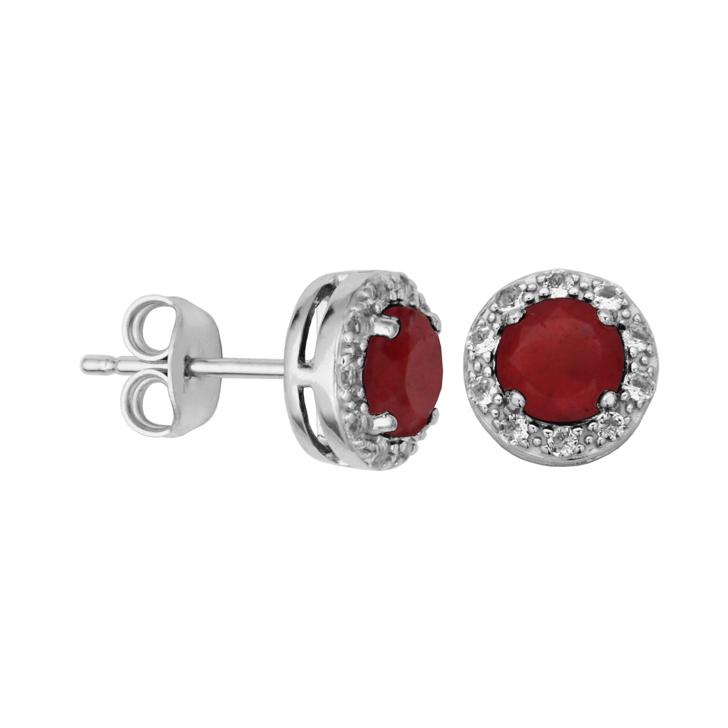 Birthstone Halo Stud Earrings