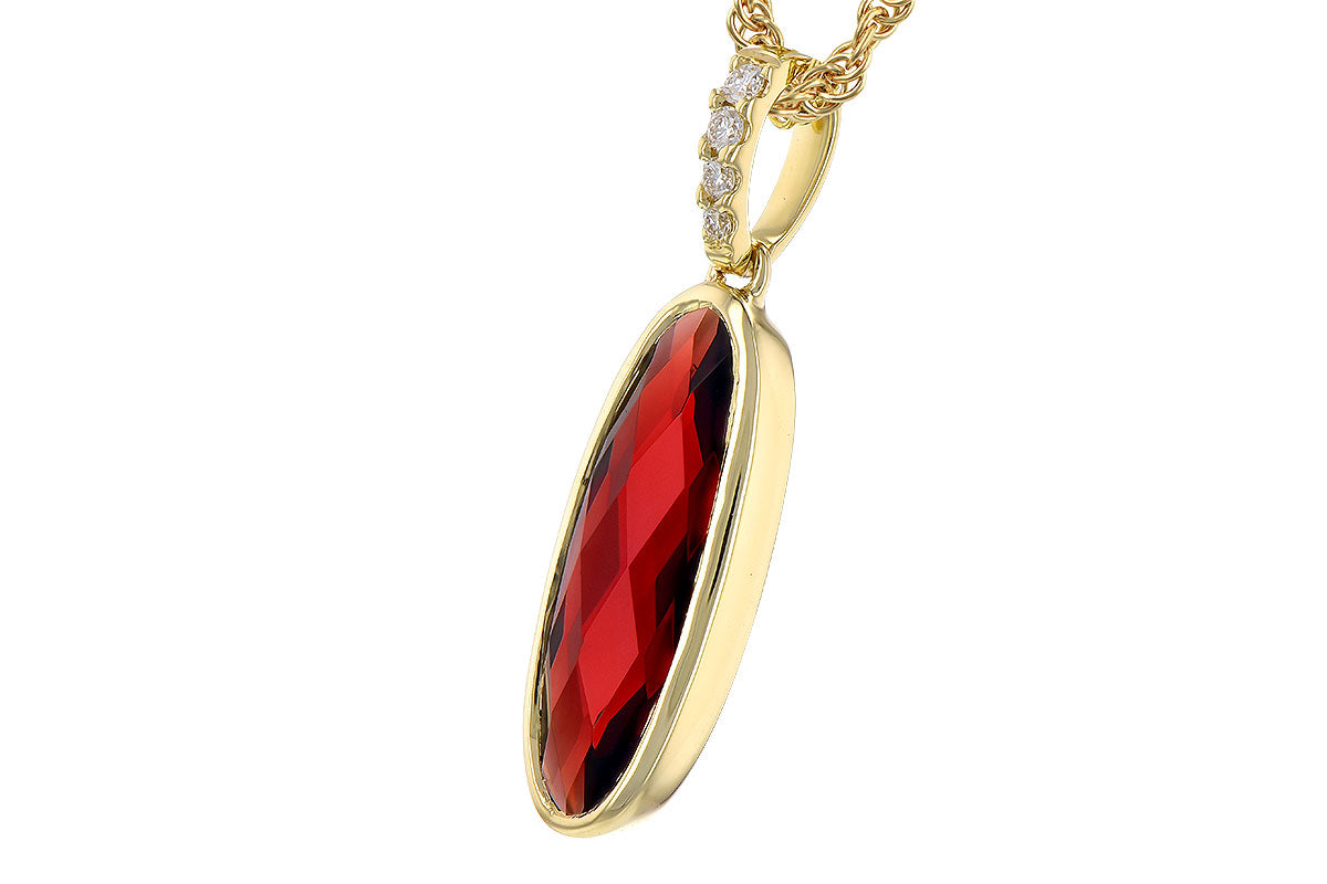 Red Garnet Oval Drop Pendant