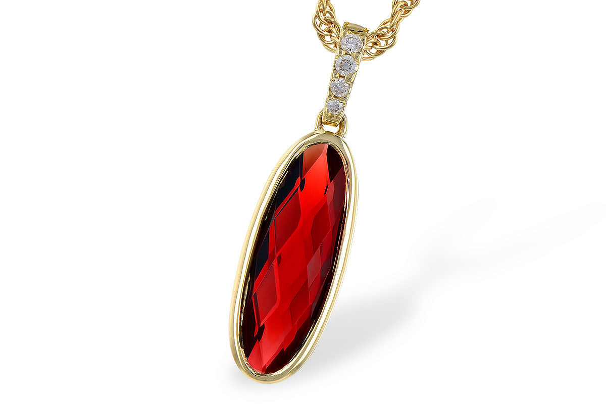 Red Garnet Oval Drop Pendant