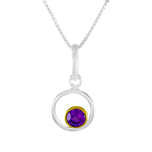 Rhodolite Garnet Circle Pendant