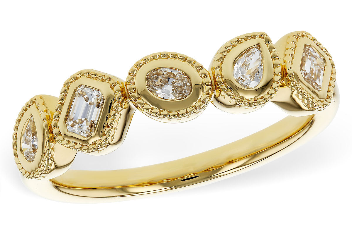Alternating Diamond Cut Ring