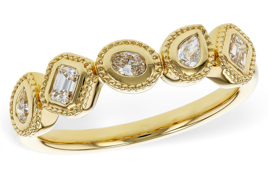 Alternating Diamond Cut Ring