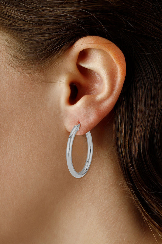 Sterling Silver Tube Hoops