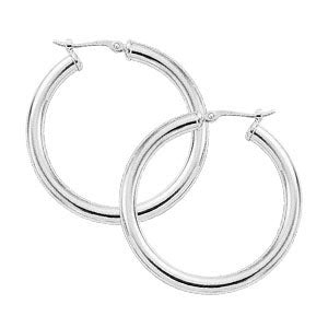 Sterling Silver Tube Hoops