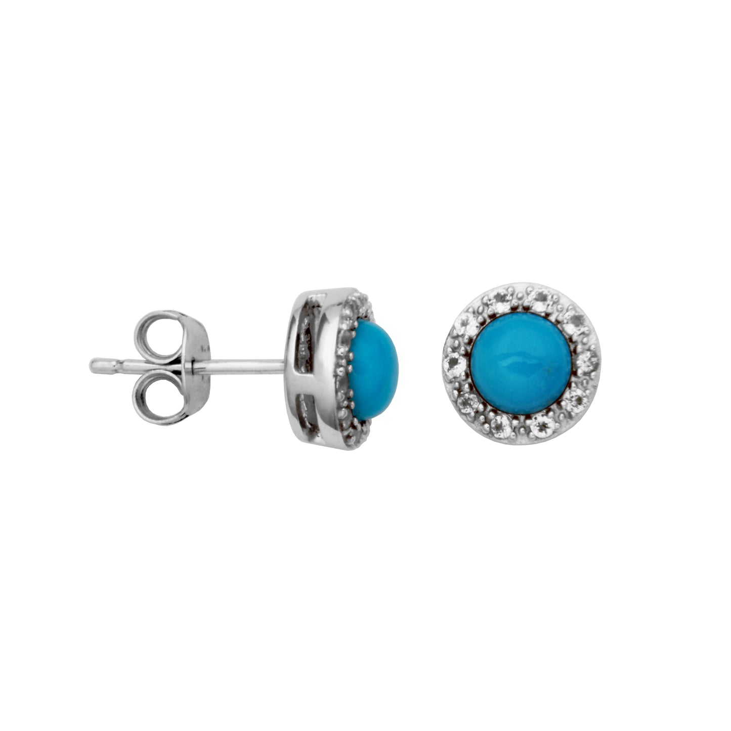 Birthstone Halo Stud Earrings