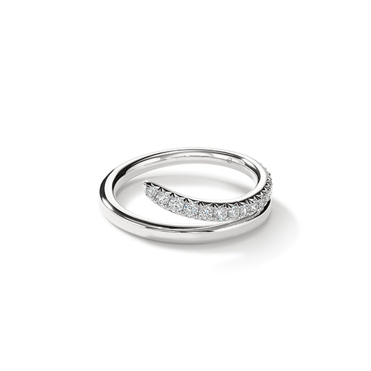 Vela French Cut Pavé Diamond Ring