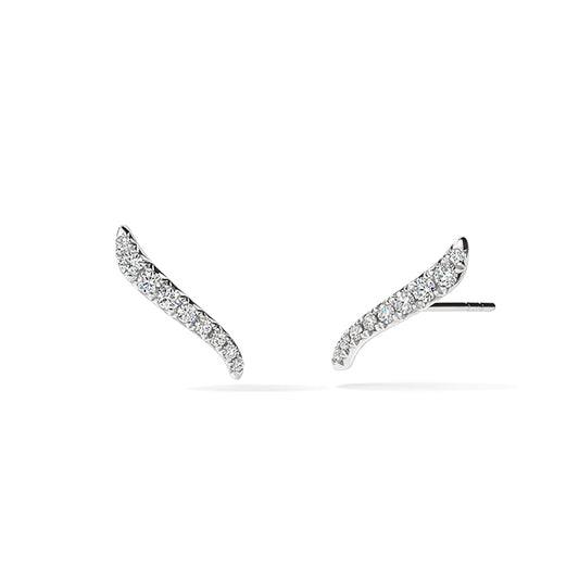 Vela French Cut Pavé Diamond Climber Earrings