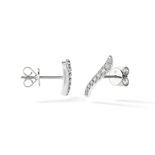 Vela French Cut Pavé Diamond Climber Earrings