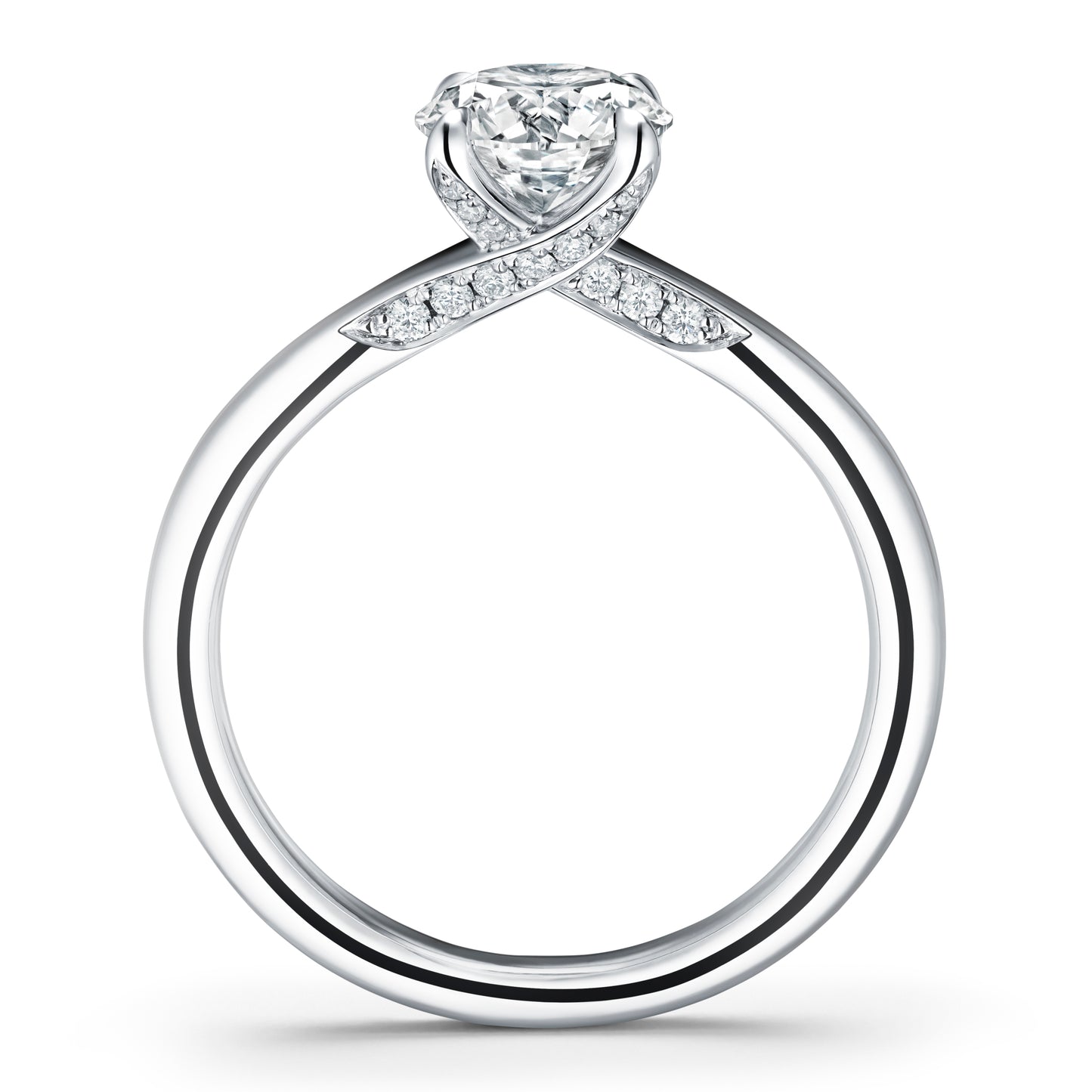 Vela Solitaire Ring with Diamond Gallery