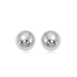 8mm White Gold Ball Studs