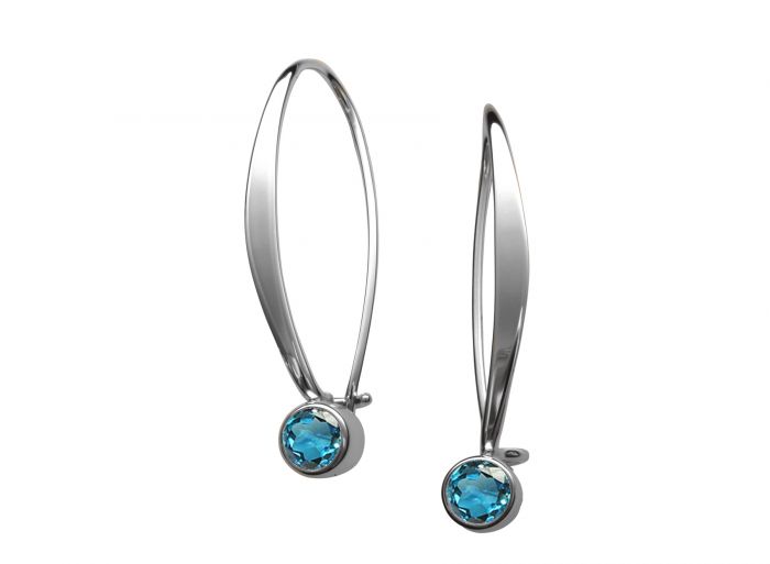 Blue Topaz Sway Earrings