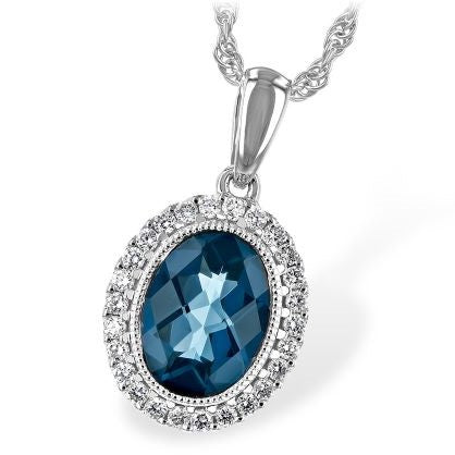 London Blue Topaz Oval Pendant