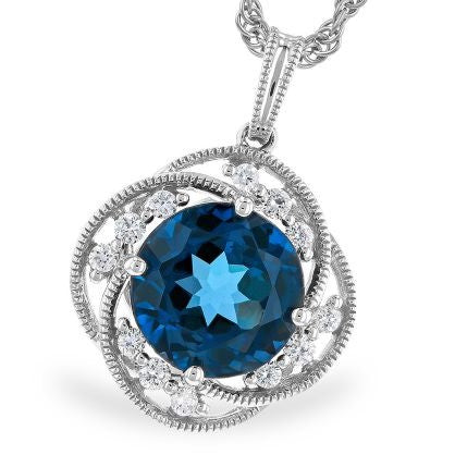 London Blue Topaz and Diamond Necklace