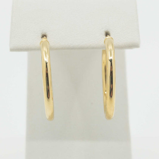 14K Yellow Gold Hoops - 25mm