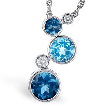 Blue Topaz Bezel Pendant