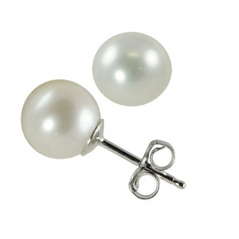 Fresh Water Pearl Stud Earrings Silver Posts