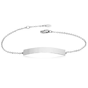 Silver Engravable Bar Bracelet