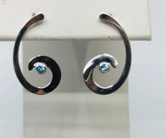 Blue Topaz Swirl Earrings