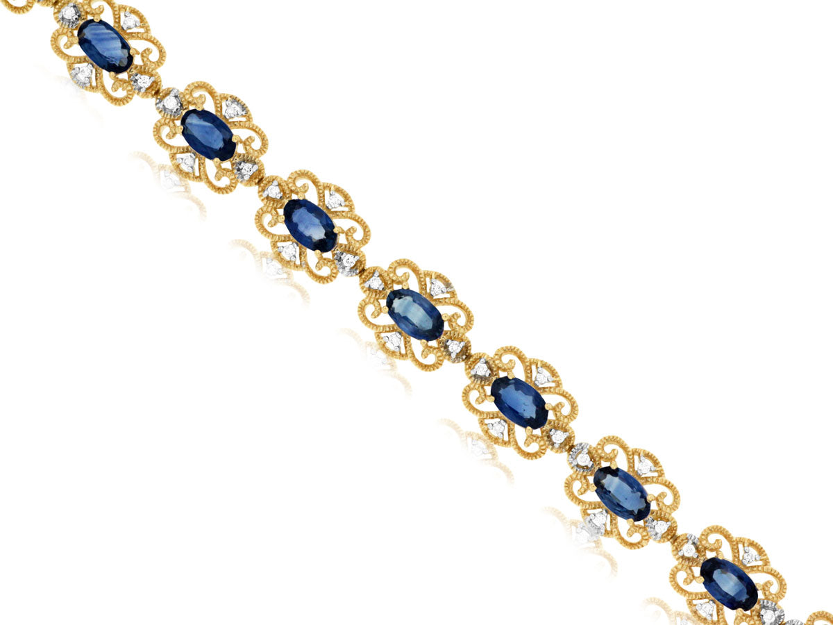 Sapphire and Diamond Gold Bracelet